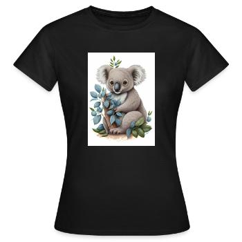 Koala with Bamboo - Frauen T-Shirt - Schwarz - Vorne - AI Model Female 172 dark (172cm)