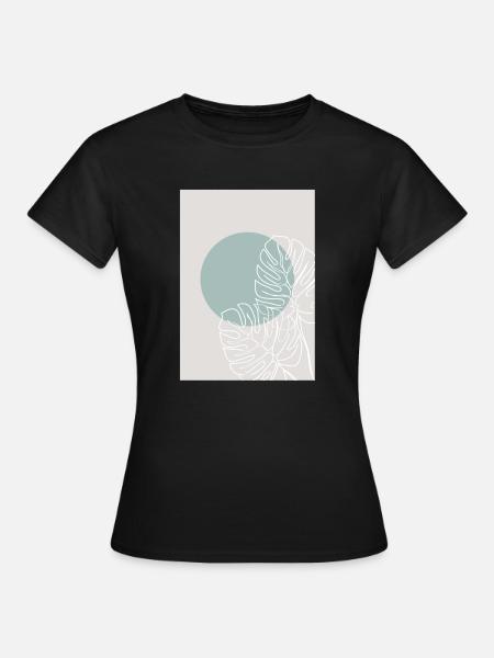 MONSTERA LINE-ART - Women's T-Shirt - black