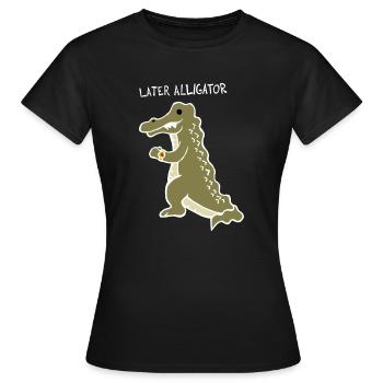 Later Alligator (White) - Women's T-Shirt - black - Front - AI Model Female 172 dark (172cm)