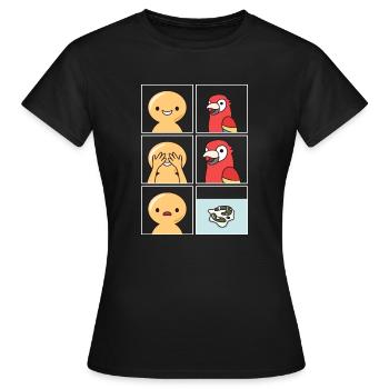 Conception de fientes de perroquets pour les propriétaires de perroquets - T-shirt Femme - noir - Devant - AI Model Female 172 dark (172cm)
