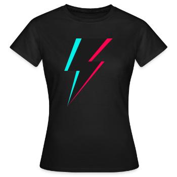 Logo de l’éclair - T-shirt Femme - noir - Devant - AI Model Female 172 dark (172cm)