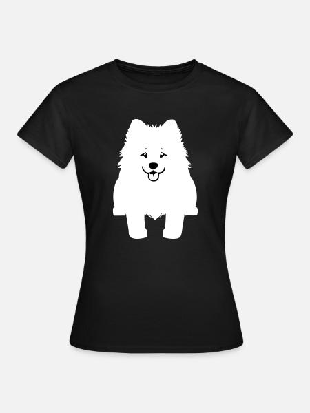 Samoyed dog in cartoon style - Women's T-Shirt - black