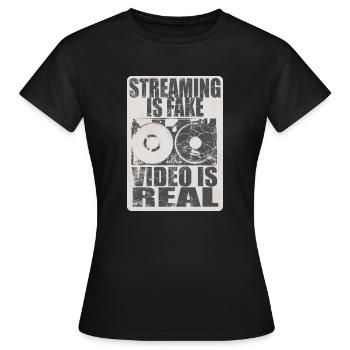 Video is real - Frauen T-Shirt - Schwarz - Vorne - AI Model Female 172 dark (172cm)