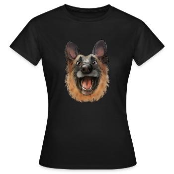Chien de berger - T-shirt Femme - noir - Devant - AI Model Female 172 dark (172cm)