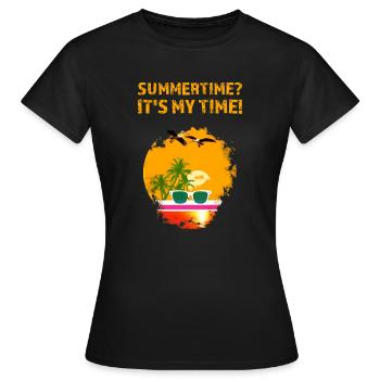 Été? C’est mon heure - T-shirt Femme - noir - Devant - AI Model Female 172 dark (172cm)