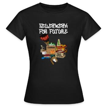 Feux d’artifice du futur - T-shirt Femme - noir - Devant - AI Model Female 172 dark (172cm)