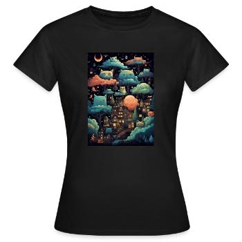 Night Cats Shelter - Women's T-Shirt - black - Front - AI Model Female 172 dark (172cm)
