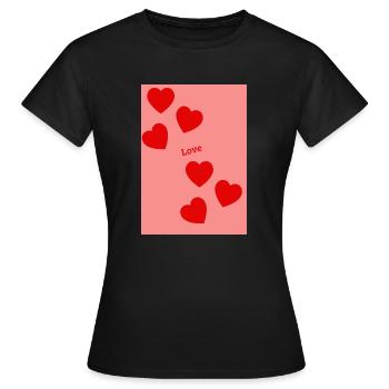Love - Frauen T-Shirt - Schwarz - Vorne - AI Model Female 172 dark (172cm)
