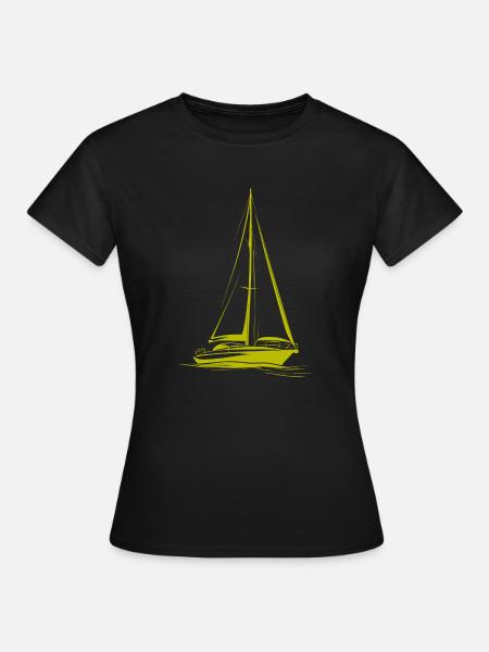 Segelboot - Frauen T-Shirt - Schwarz