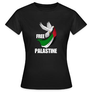 Free Palestine Design – Statement für Frieden - Frauen T-Shirt - Schwarz - Vorne - AI Model Female 172 dark (172cm)