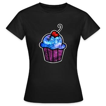 Cosmic Cupcake - Women's T-Shirt - black - Front - AI Model Female 172 dark (172cm)
