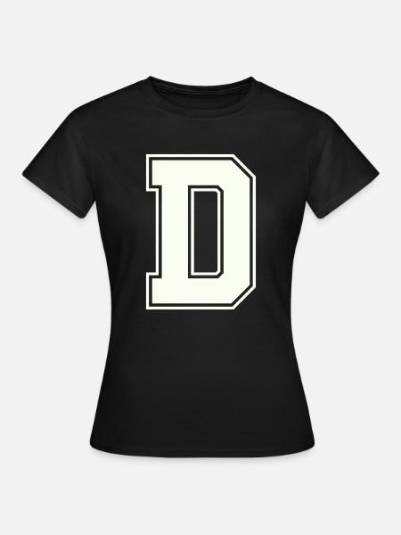 D Buchstabe - Frauen T-Shirt - Schwarz