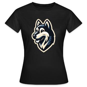 Husky in profile - Women's T-Shirt - black - Front - AI Model Female 172 dark (172cm)