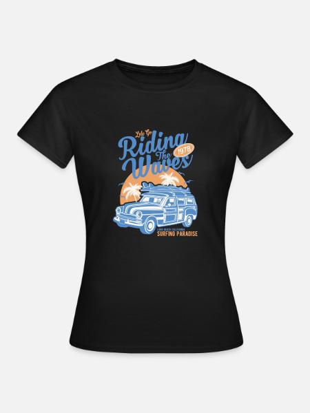 Riding The Waves - Frauen T-Shirt - Schwarz