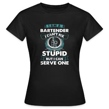 Je suis une chemise de barman - T-shirt Femme - noir - Devant - AI Model Female 172 dark (172cm)