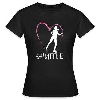 Amour Danse Shuffle - coeur rose avec danseuse - T-shirt Femme - noir - Devant - AI Model Female 172 dark (172cm)