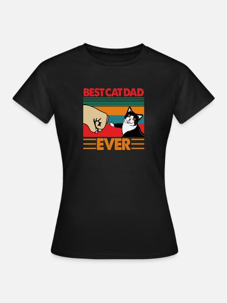 Beste katt pappa noensinne - Dame-T-shirt - sort