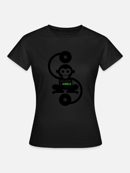 affe_jungle_2f - T-shirt Femme - noir