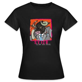 Sternzeichen-Stier - Frauen T-Shirt - Schwarz - Vorne - AI Model Female 172 dark (172cm)