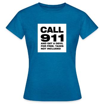call nine one one - Women's T-Shirt - antique blue sapphire heather - Front - AI Model Female 172 dark (172cm)