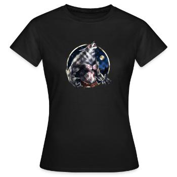 Howling Werewolf - Women's T-Shirt - black - Front - AI Model Female 172 dark (172cm)