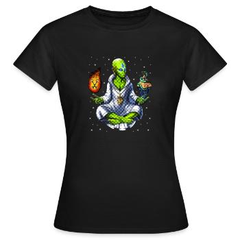 Conspiration des Illuminati extraterrestres - T-shirt Femme - noir - Devant - AI Model Female 172 dark (172cm)