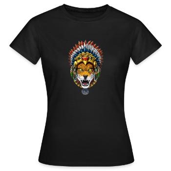 Aztec Warrior Jaguar - T-shirt Femme - noir - Devant - AI Model Female 172 dark (172cm)
