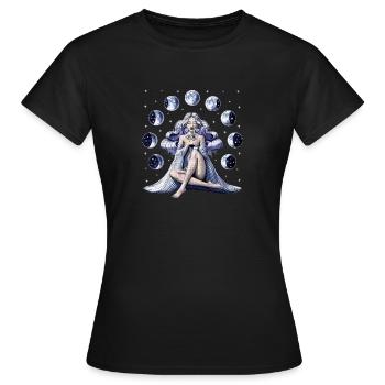 Déesse de la Lune - T-shirt Femme - noir - Devant - AI Model Female 172 dark (172cm)