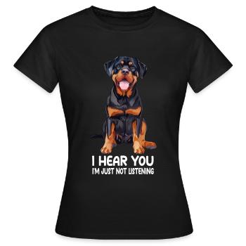 Rottweiler - T-shirt Femme - noir - Devant - AI Model Female 172 dark (172cm)