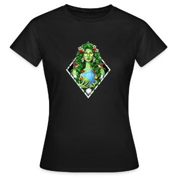 Gaia Mutter Erde Göttin - Frauen T-Shirt - Schwarz - Vorne - AI Model Female 172 dark (172cm)