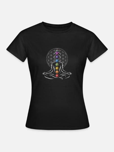 Meditations-Chakra - Frauen T-Shirt - Schwarz