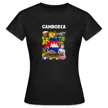 Cambodge - T-shirt Femme - noir - Devant - AI Model Female 172 dark (172cm)