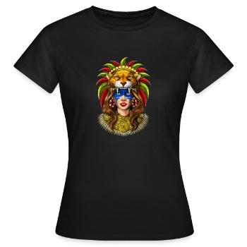 Aztec Warrior Jaguar Headdress - Women's T-Shirt - black - Front - AI Model Female 172 dark (172cm)