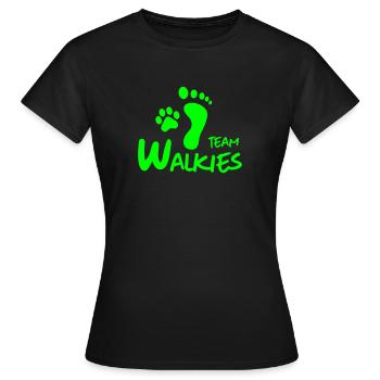 team walkies dog paw footprint - Women's T-Shirt - black - Front - AI Model Female 172 dark (172cm)