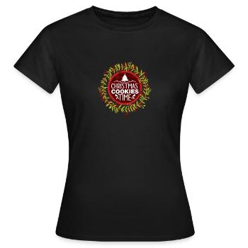 Humorous cookies Amusing Christmas quote - Women's T-Shirt - black - Front - AI Model Female 172 dark (172cm)