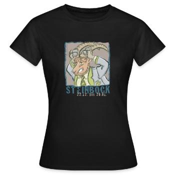 Sternzeichen - Steinbock - Frauen T-Shirt - Schwarz - Vorne - AI Model Female 172 dark (172cm)