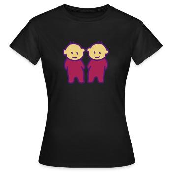 Twins Twins - - T-shirt Femme - noir - Devant - AI Model Female 172 dark (172cm)