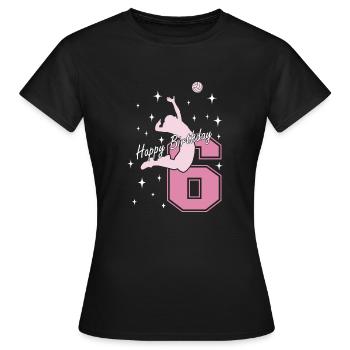 6. Geburtstag Volleyball Volleyballspielerin - Frauen T-Shirt - Schwarz - Vorne - AI Model Female 172 dark (172cm)