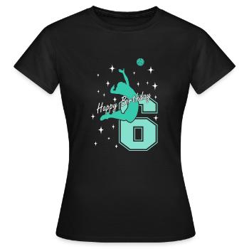 6. Geburtstag Volleyball Volleyballspielerin - Frauen T-Shirt - Schwarz - Vorne - AI Model Female 172 dark (172cm)