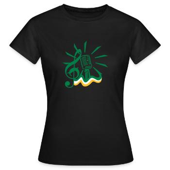 Ein Lied für Deutschland / clef 'n mic (3c) - Frauen T-Shirt - Schwarz - Vorne - AI Model Female 172 dark (172cm)