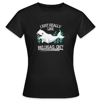 Ozean Tierliebhaber Beluga Wal Geschenk Beluga - Frauen T-Shirt - Schwarz - Vorne - AI Model Female 172 dark (172cm)