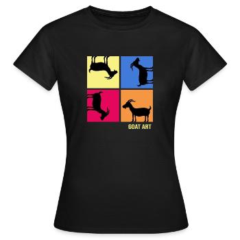 Chèvre « popart-chèvre » barbiche - T-shirt Femme - noir - Devant - AI Model Female 172 dark (172cm)