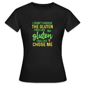 Sans gluten - T-shirt Femme - noir - Devant - AI Model Female 172 dark (172cm)
