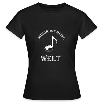 Musik ist meine Welt Chor Instrument Singen - Frauen T-Shirt - Schwarz - Vorne - AI Model Female 172 dark (172cm)