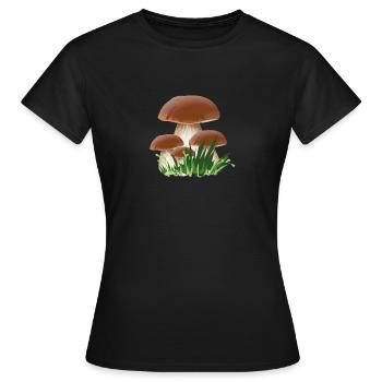 Chasseur d’éponges cèpes - T-shirt Femme - noir - Devant - AI Model Female 172 dark (172cm)