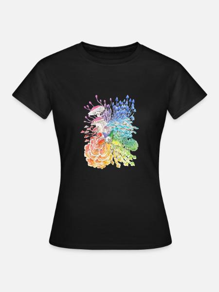 Regenbogen-Pilze / diversity - Frauen T-Shirt - Schwarz