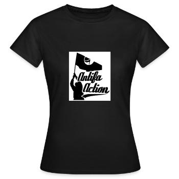 antifa - T-shirt Femme - noir - Devant - AI Model Female 172 dark (172cm)