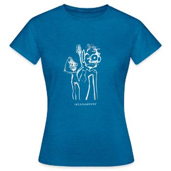 BEASTS - Frauen T-Shirt - Antikblaues Saphir meliert - Vorne - AI Model Female 172 dark (172cm)