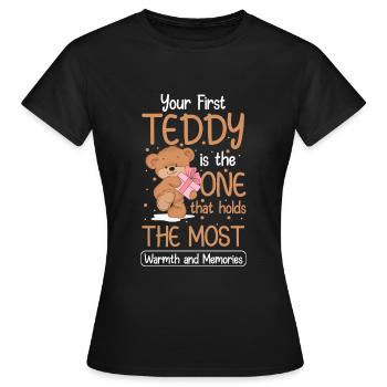 Teddy Kuscheltier Familie - Frauen T-Shirt - Schwarz - Vorne - AI Model Female 172 dark (172cm)