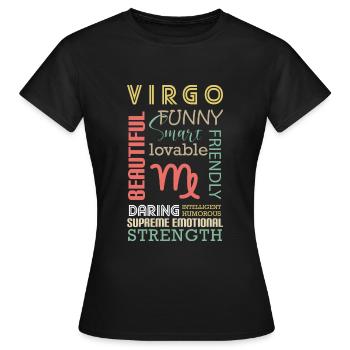Horoscope Élément Planète - T-shirt Femme - noir - Devant - AI Model Female 172 dark (172cm)